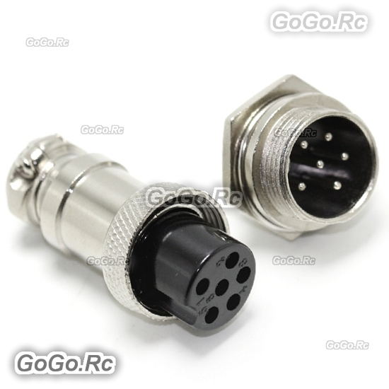 5×New Aviation Plug 6-Pin 16mm GX16-6 Male and Female Panel Metal Connector 